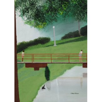 Boardwalk scene card card