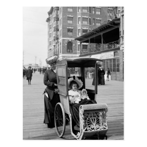 Boardwalk Transport: 1905 Postcard