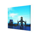 Boardwalk Vendors At Daytona Beach Bandshell Art Stretched Canvas Print