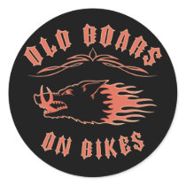 Boars on Bikes Round Sticker