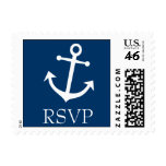 Boat Anchor RSVP Postage Stamp (Dark Blue)