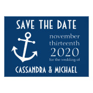 Boat Anchor Save The Date (Dark Blue) Announcement