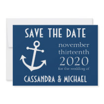 Boat Anchor Save The Date (Dark Blue) Announcement