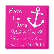 Boat Anchor Save The Date Magnets (Magenta) magnet
