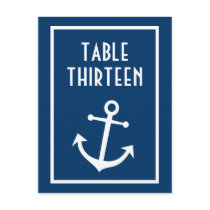 Boat Anchor Table Numbers (Dark Blue / White) Post Cards