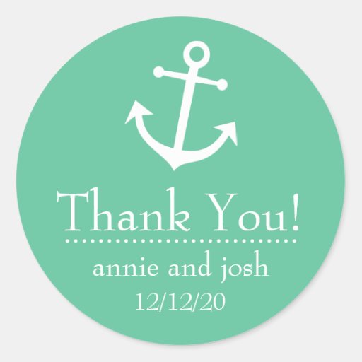 Starfish Round "Thank You" Reception Favor Labels Round Stickers