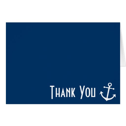 Boat Anchor Thank You Note Cards (Dark Blue)