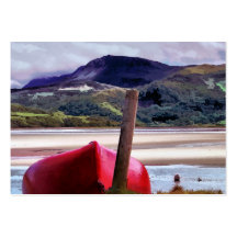 BOAT AND MOUNTAIN LANDSCAPE BUSINESS CARD TEMPLATE