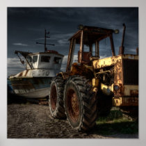 Boat And Tractor Posters