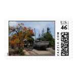 Boat and tree postage stamps