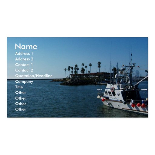 Boat at Oceanside, CA-Business cards
