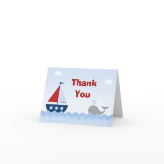 Boat Baby Shower Thank You Card
