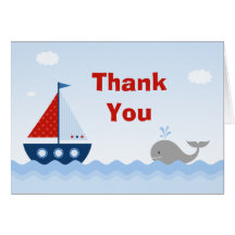 Boat Baby Shower Thank You Card