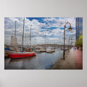 Boat - Baltimore, MD - One fine day in Baltimore Print