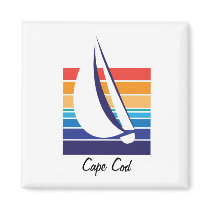 Boat Color Square_Cape Cod magnet