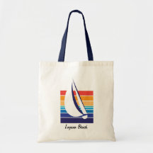 Boat Color Square_Laguna Beach Tote Bags