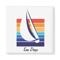 Boat Color Square_San Diego magnet