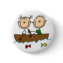 Boat Fishing Stick Figure Button