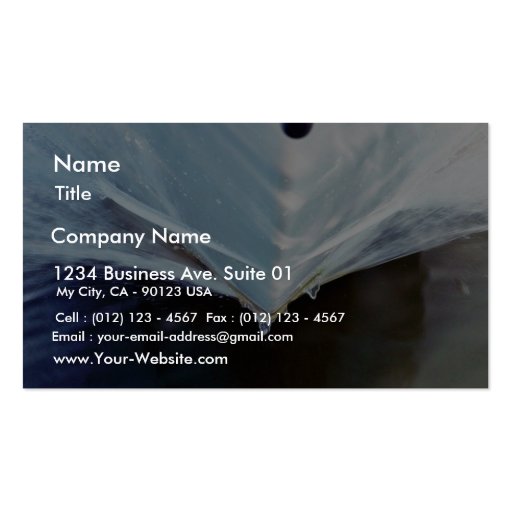 Boat Front Breaking Water Business Card Templates (front side)