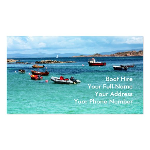 Boat Hire Business Card (front side)