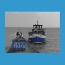 boat in blue cropped postcards