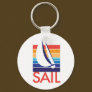 Boat in Color Square_Sail keychain
