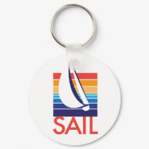 Boat in Color Square_Sail keychain by FUNauticals Boat in Color Square_Sail keychain