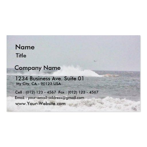 Boat In Race Business Cards (front side)