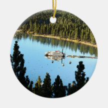 Boat In The Lake Ornaments