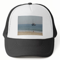 Boat off Bournemouh beach Mesh Hat