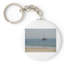Boat off Bournemouh beach Key Chains