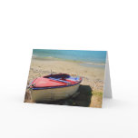 Boat on a sandy beach cards
