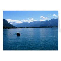 Boat on Lake Geneva cards