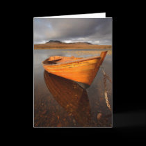 Boat on Loch, vertical. Card by cARTerART cards