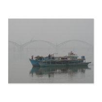 Boat on the Irrawaddy River, Myanmar postcards by colinbowman Boat on the Irrawaddy River, Myanmar postcards