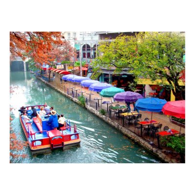 Boat on the Riverwalk Posters by jennlynndesign