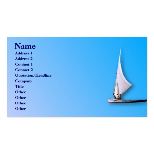 Boat Profile Card Business Cards (front side)