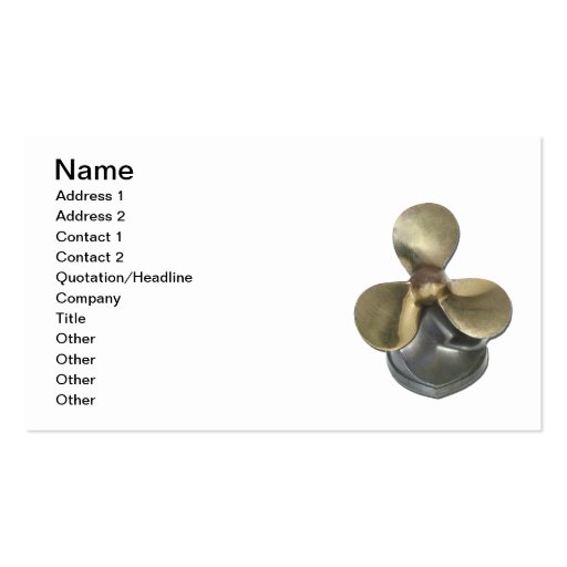 Boat Propeller Business Card Template
