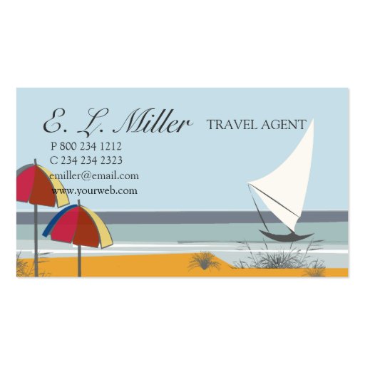 Boat Sailboat Ocean Business Card Template (front side)