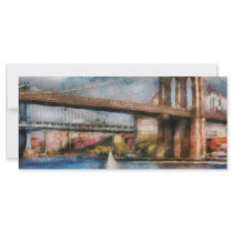 Boat - Sailing under the Brooklyn Bridge Personalized Rack Card