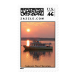Boat Sunset Postage Stamps