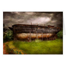 Boat - The construction of Noah's Ark Greeting Cards