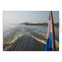 Boat to Schiermonninkoog on Wadden Sea Photo Card by hollandshop Boat to Schiermonninkoog on Wadden Sea Photo Card