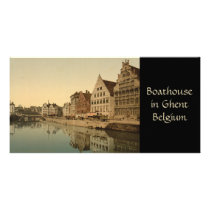 Boathouse in Ghent, Belgium Photo Card Template