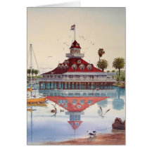BOATHOUSE OF CORONADO, CORONADO, CALIFORNIA GREETING CARDS