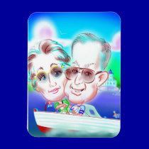 Boating Caricature Magnet magnets