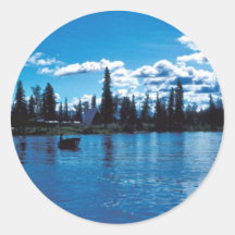 Boating on the Kenai River Round Sticker