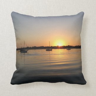 Boats and Sunrise 001 Pillows
