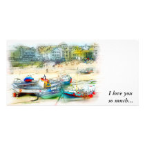 BOATS AS A PAINTING photo cards by anthonyhedger BOATS AS A PAINTING photo cards