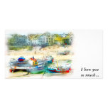 BOATS AS A PAINTING PHOTO GREETING CARD